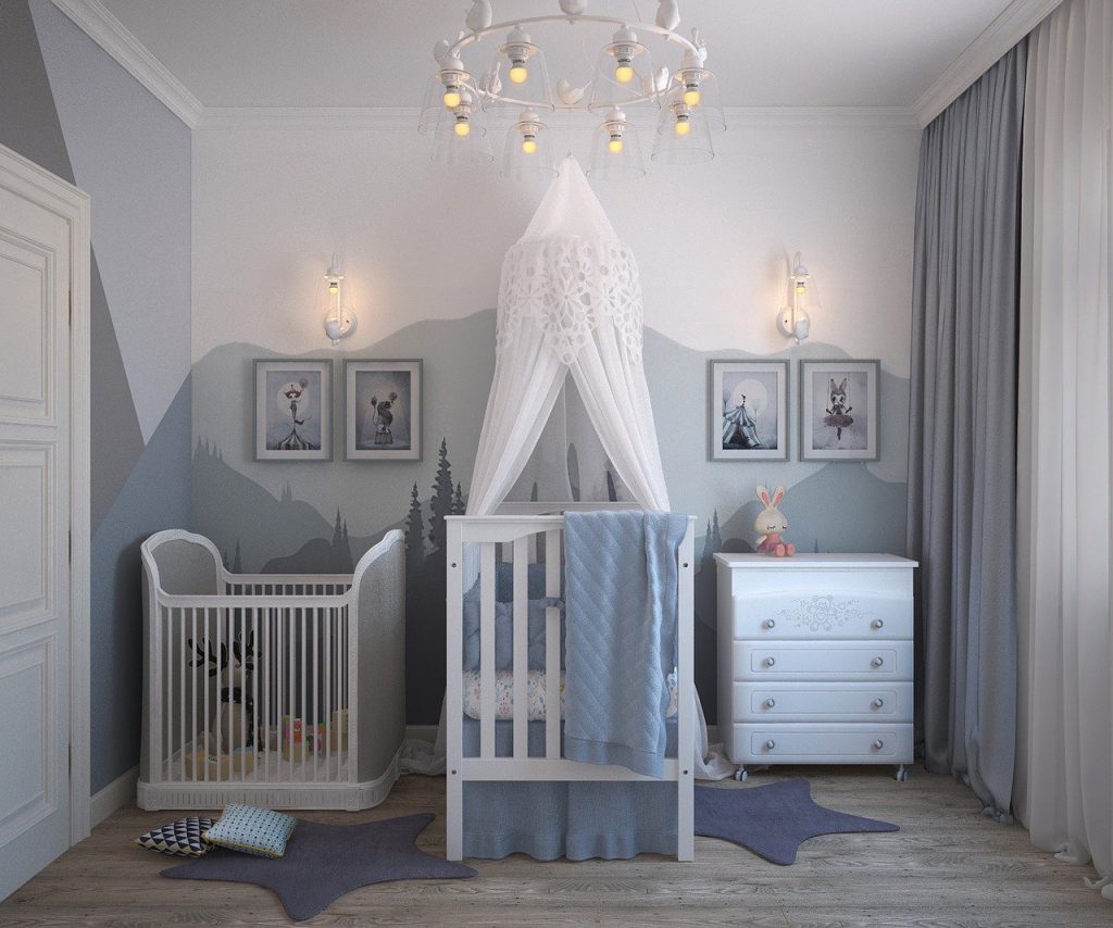 Cores lisas na decoração de quarto de bebê