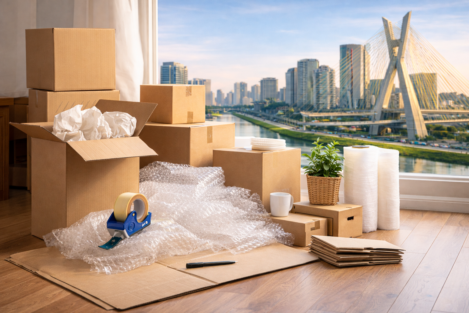 Embalagem para mudança em São Paulo: caixas, proteção e organização